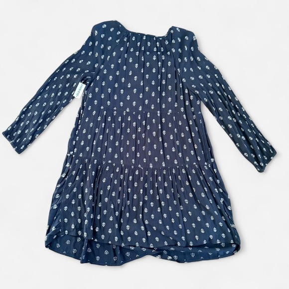 NWT Old Navy boho pheasant dress long sleeves blue floral print - Picture 7 of 7